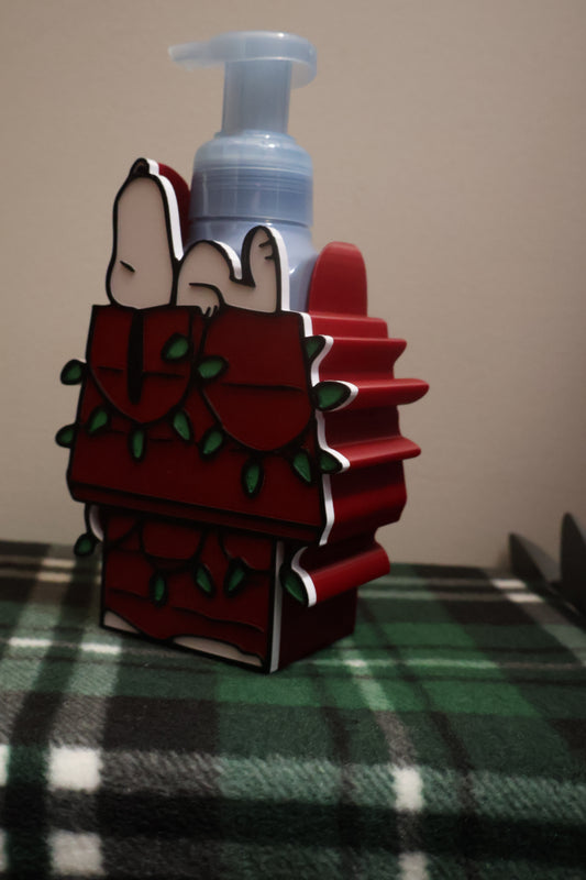Christmas Beagle Soap Holder red