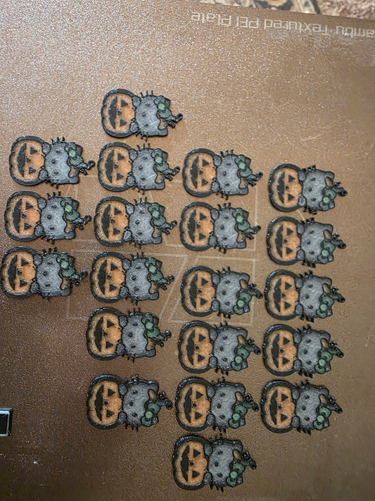 Cat and pumpkin glow in the dark earrings