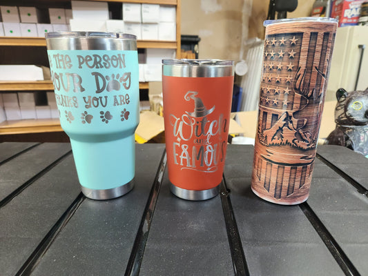Customer Supplied Tumbler Engraving