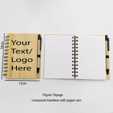Engraved Wood Cover Notebook