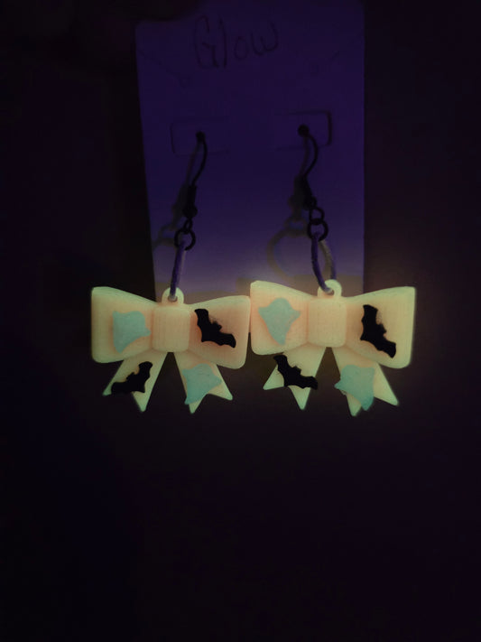Glow in the dark Bow Earrings