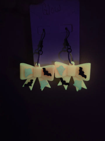 Glow in the dark Bow Earrings