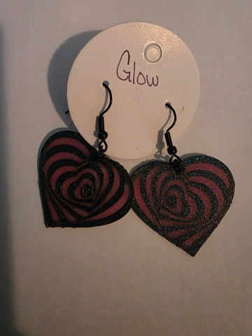Glow in the dark heart earrings