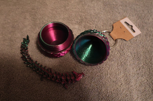 dragon egg keychain with mini articulated dragon