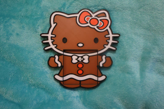 kitty gingerbread post it note holder