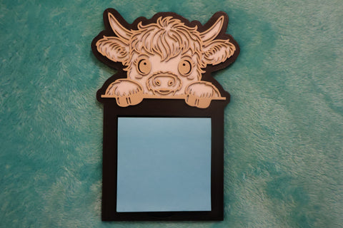 highland cow post it holder