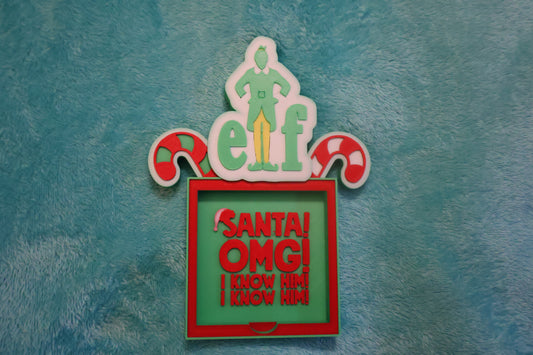 Santa OMG I Know Him post it note holder