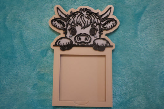 highland cow post it holder