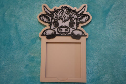highland cow post it holder