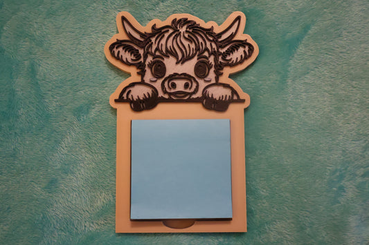 highland cow post it holder