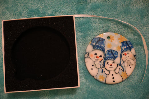 Blue Snowmen ornament
