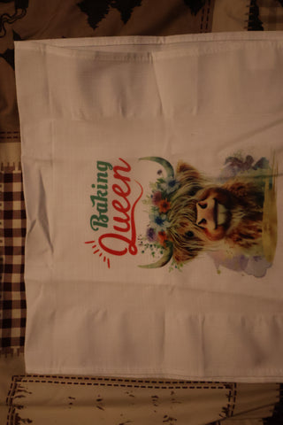 Highland Cow Baking Queen Apron set