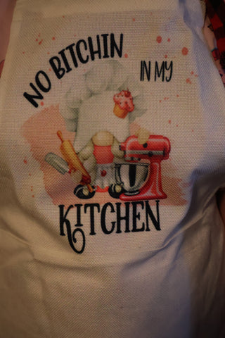 Gnome No Bitchin in My Kitchen Apron Set