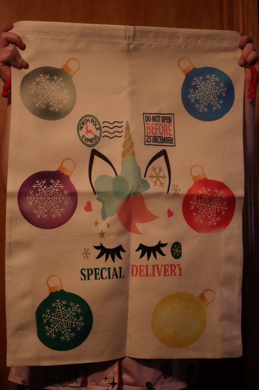 Unicorn Head Santa Sack