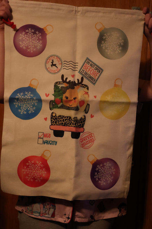 Girl Deer Santa Sack