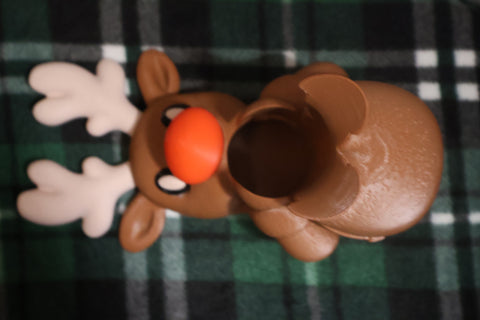 Red nose reindeer wine/liquor bottle holder