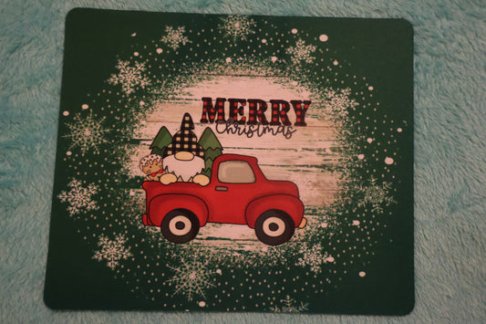 Gnome Christmas Truck mouse pad