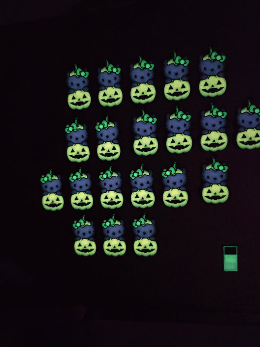 Cat and pumpkin glow in the dark earrings