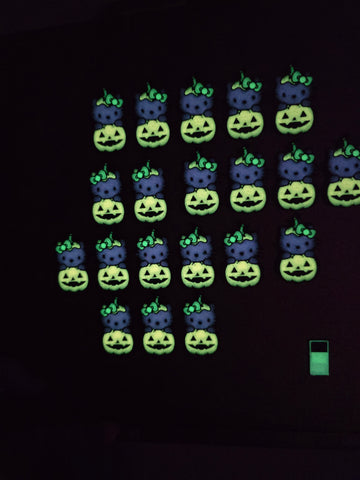 Cat and pumpkin glow in the dark earrings