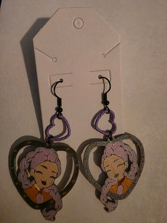 Laughing girl earrings